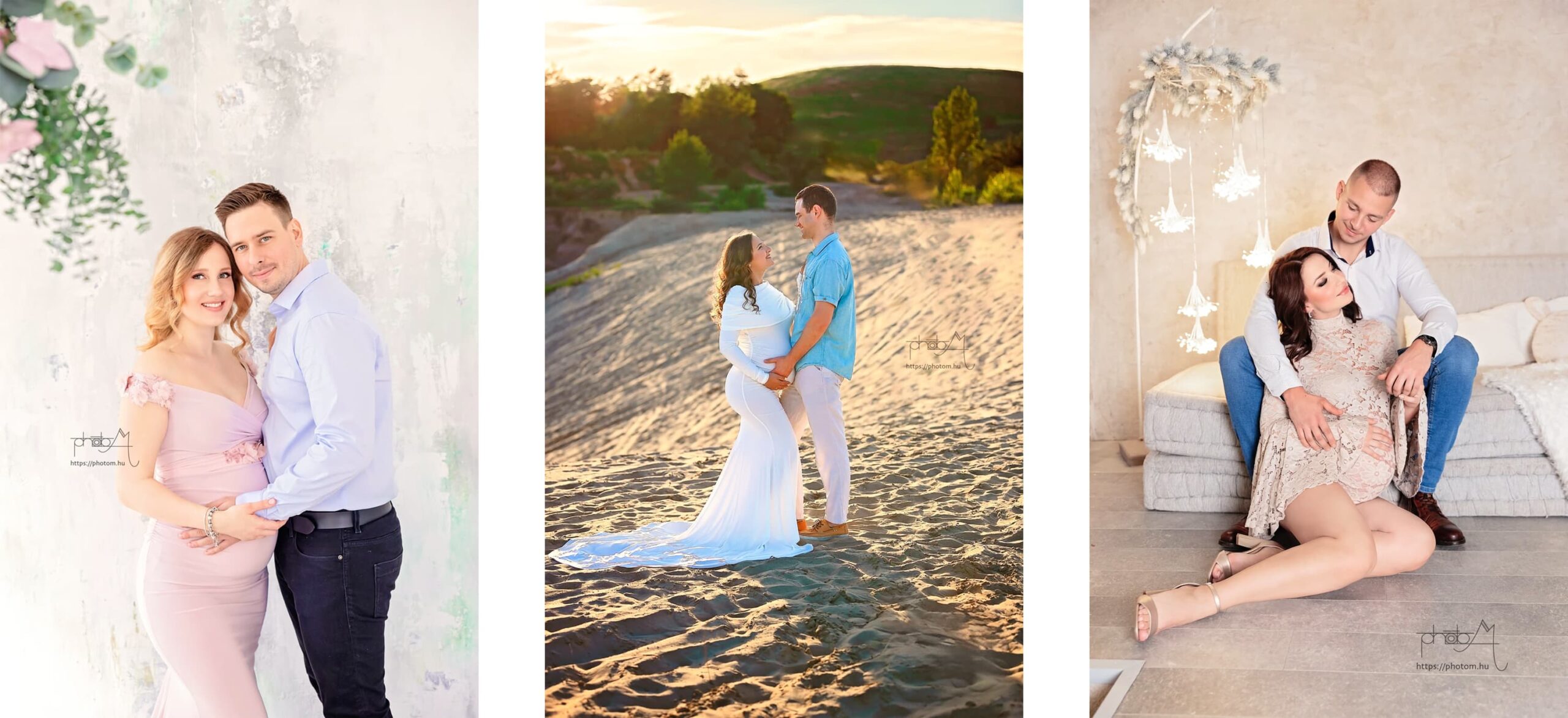 Páros kismama fotózás: Közös képek a leendő apukával